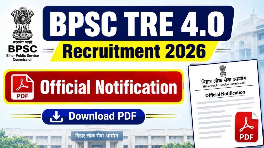 BPSC TRE 4.0 Recruitment 2026 Official Notification PDF