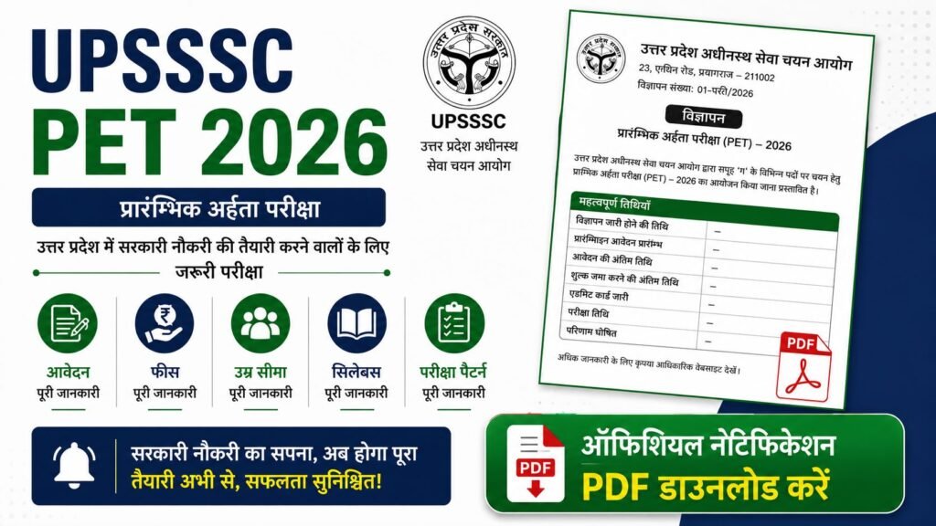 UPSSSC PET 2026 Official Notification PDF